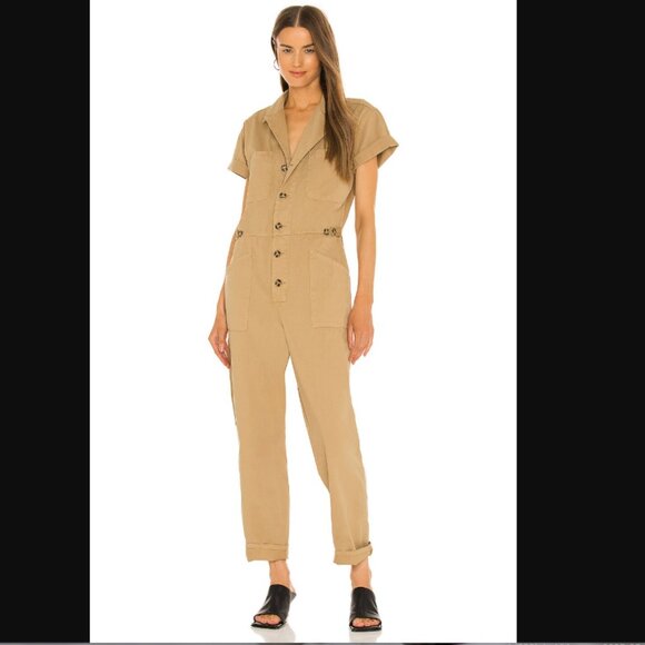 Pistola Grover Jumpsuit In Khaki Size Small - Picture 1 of 3
